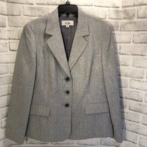 Le Suit Jacket, Light Gray, Size 14